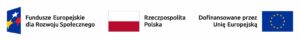 Logo Funduszy Europejskich, flaga Rzeczpospolitej Polskiej i informacja o dofinansowaniu przez Unię Europejską